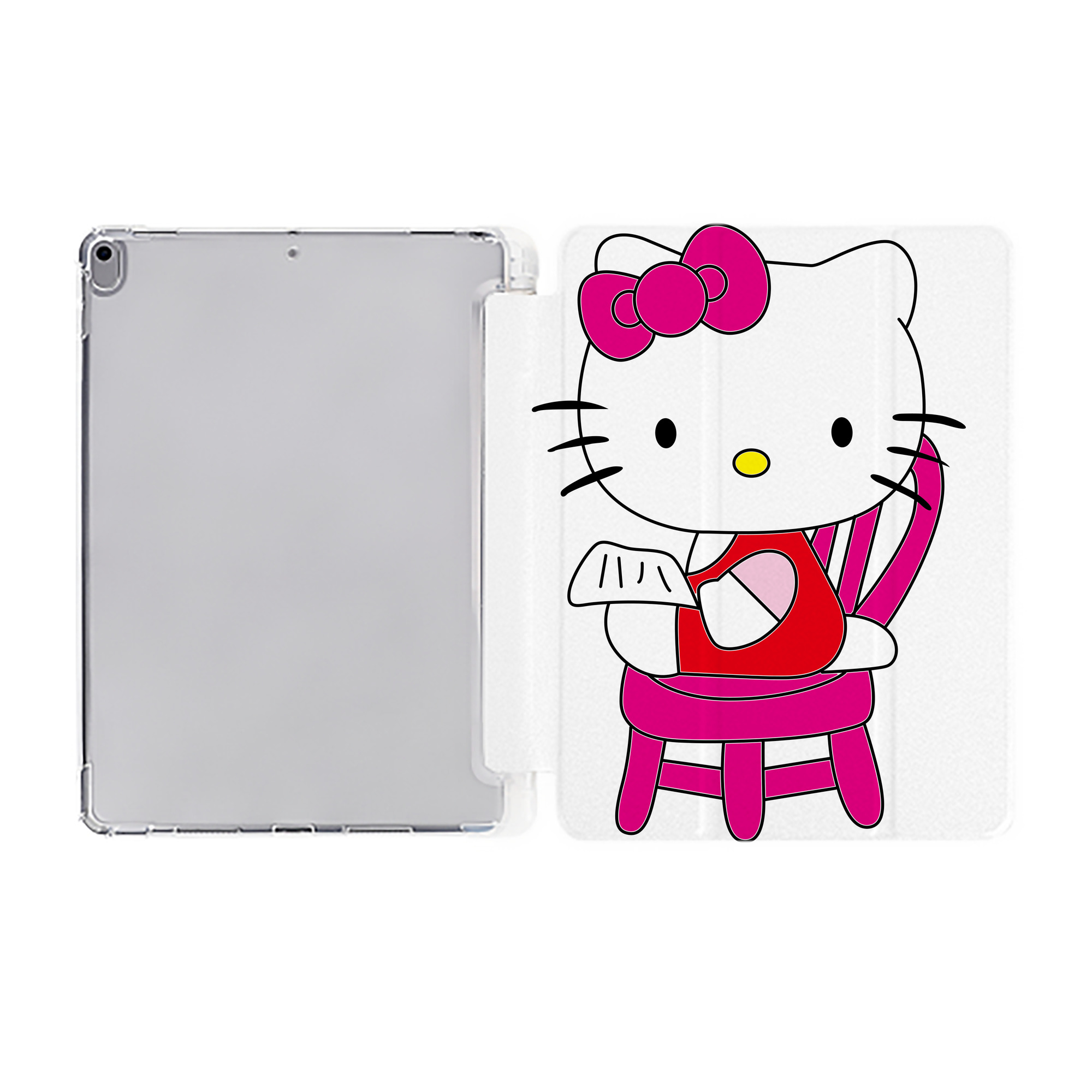 （画像用） Hello Kitty ハローキティ IPad ケース ペン収納付き 三つ折りスタンド PUレザー×シリコン 対応機種9.5/10.5/10.9インチ